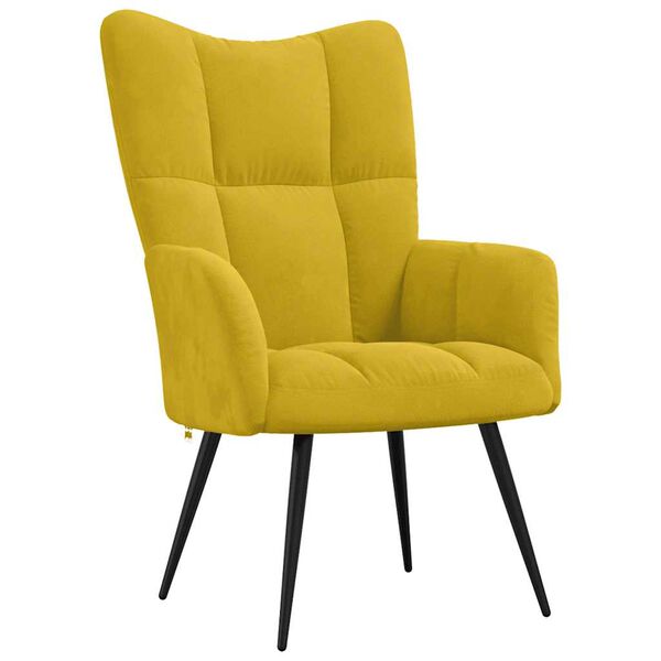 vidaXL Relaxing Chair Mustard Yellow Velvet