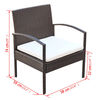 vidaXL 4 Piece Garden Lounge Set with Cushions Poly Rattan Brown