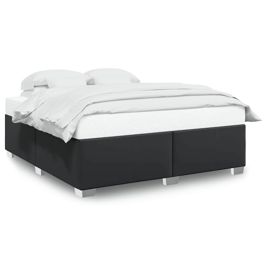 vidaXL Bed Frame without Mattress Black California King Faux Leather