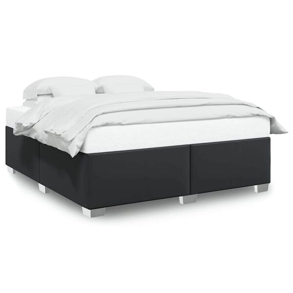 vidaXL Bed Frame without Mattress Black California King Faux Leather