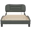 vidaXL Bed Frame with LED without Mattress "Hvar" Dark Grey 100x203 cm Fabric