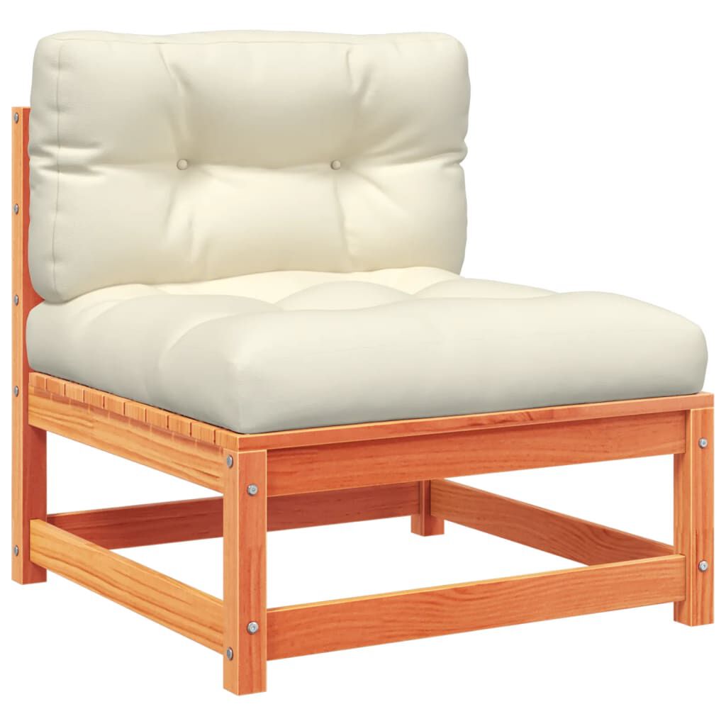 vidaXL 6 Piece Garden Sofa Set with Cushions Wax Brown Solid Wood Pine