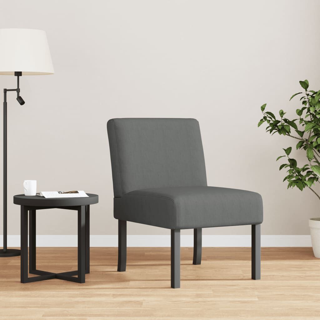 vidaXL Slipper Chair Dark Grey Fabric