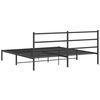 vidaXL Metal Bed Frame without Mattress with Headboard Black 193x203cm