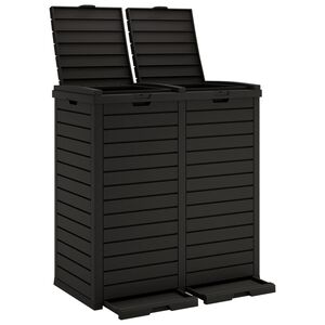 vidaXL Outdoor Garbage Bin Black 78x41x86 cm Polypropylene