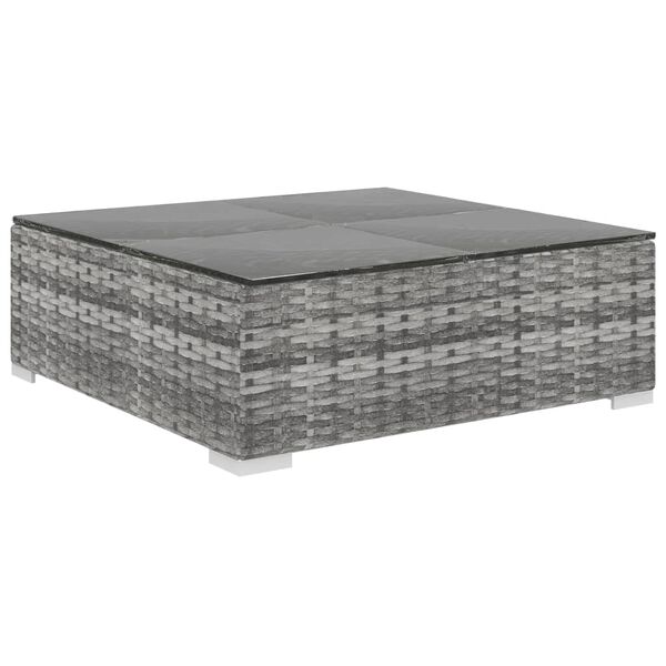 vidaXL 8 Piece Garden Lounge Set with Cushions Poly Rattan Grey