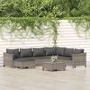vidaXL 8 Piece Garden Lounge Set with Cushions Grey Poly Rattan