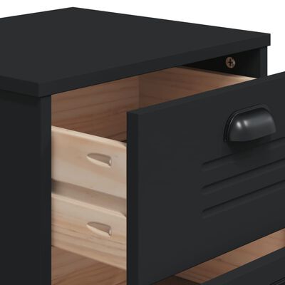 vidaXL Bedside Cabinet VIKEN Black Engineered Wood