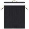vidaXL Bamboo Laundry Basket Black 100 L