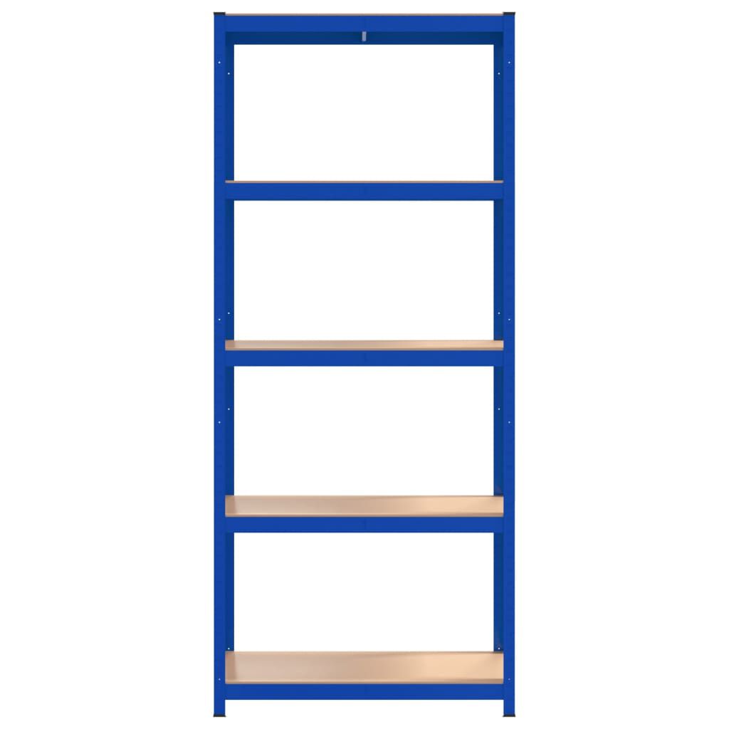 vidaXL 5-Layer Shelves 3 pcs Blue Steel&Engineered Wood