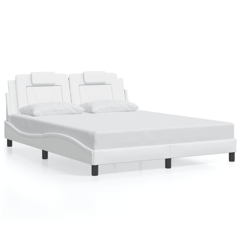 vidaXL Bed Frame without Mattress White 152x203 cm Faux Leather