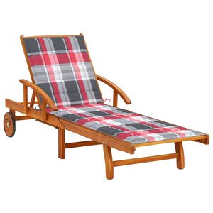 vidaXL Garden Sun Lounger with Cushion Solid Acacia Wood
