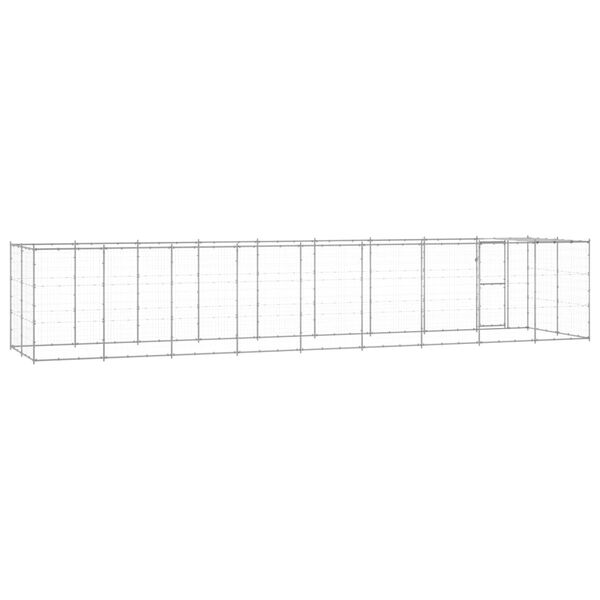 vidaXL Outdoor Dog Kennel Galvanised Steel with Roof 21.78 m²