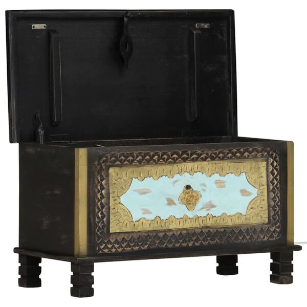 vidaXL Storage Chest Black 80x40x45 cm Solid Mango Wood