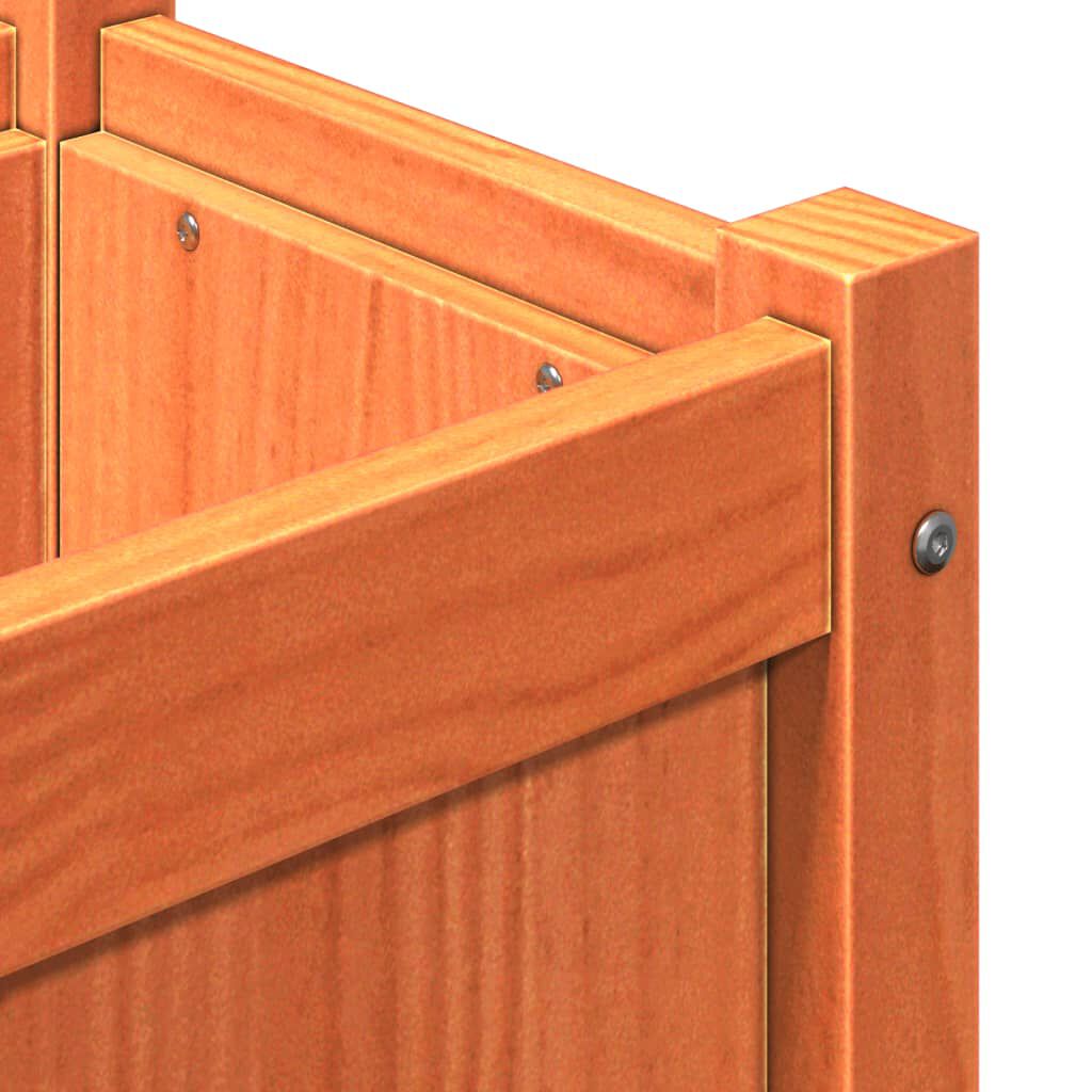 vidaXL Garden Planter with Legs Wax Brown 110x31x70 cm Solid Wood Pine