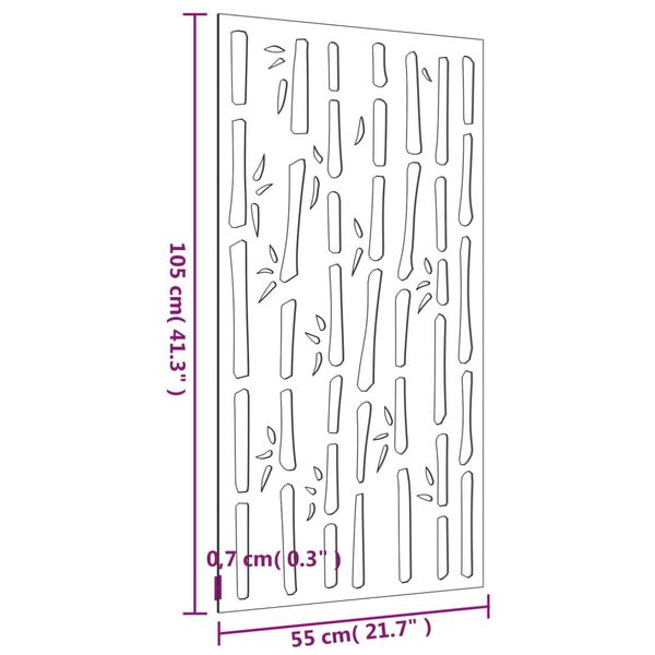 vidaXL Garden Wall Decoration 105x55 cm Corten Steel Bamboo Design