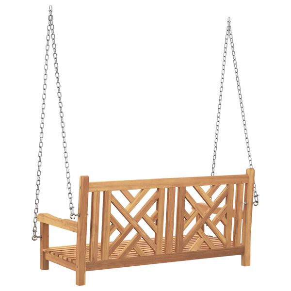 vidaXL Swing Bench Brown 114 x 60 x 64 cm Solid Teak Wood