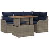 vidaXL Garden Sofa Set 5 pcs Grey and Navy Blue Poly Rattan