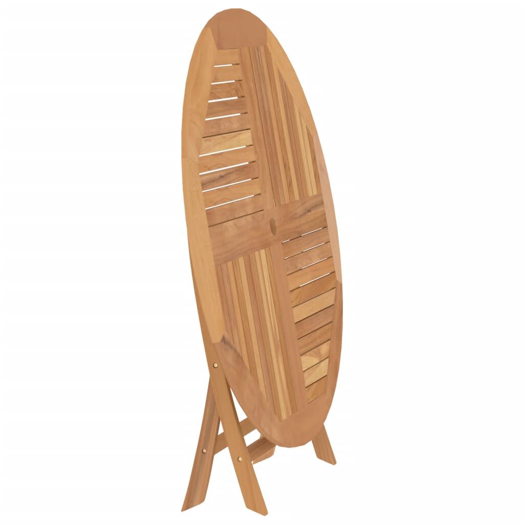 vidaXL Folding Garden Table Ø 110x75 cm Solid Wood Teak
