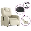 vidaXL Electric Massage Recliner Chair Cream Faux Leather