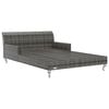 vidaXL 2-Person Garden Sun Bed with Cushions Poly Rattan Grey