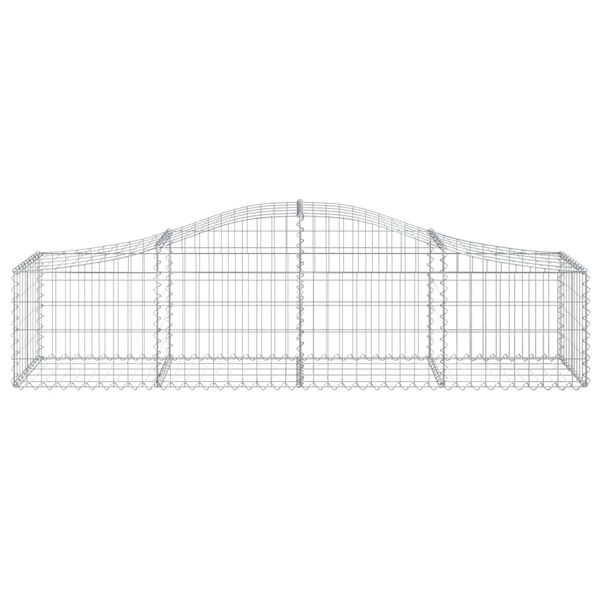 vidaXL Arched Gabion Basket 200x50x40/60 cm Galvanised Iron