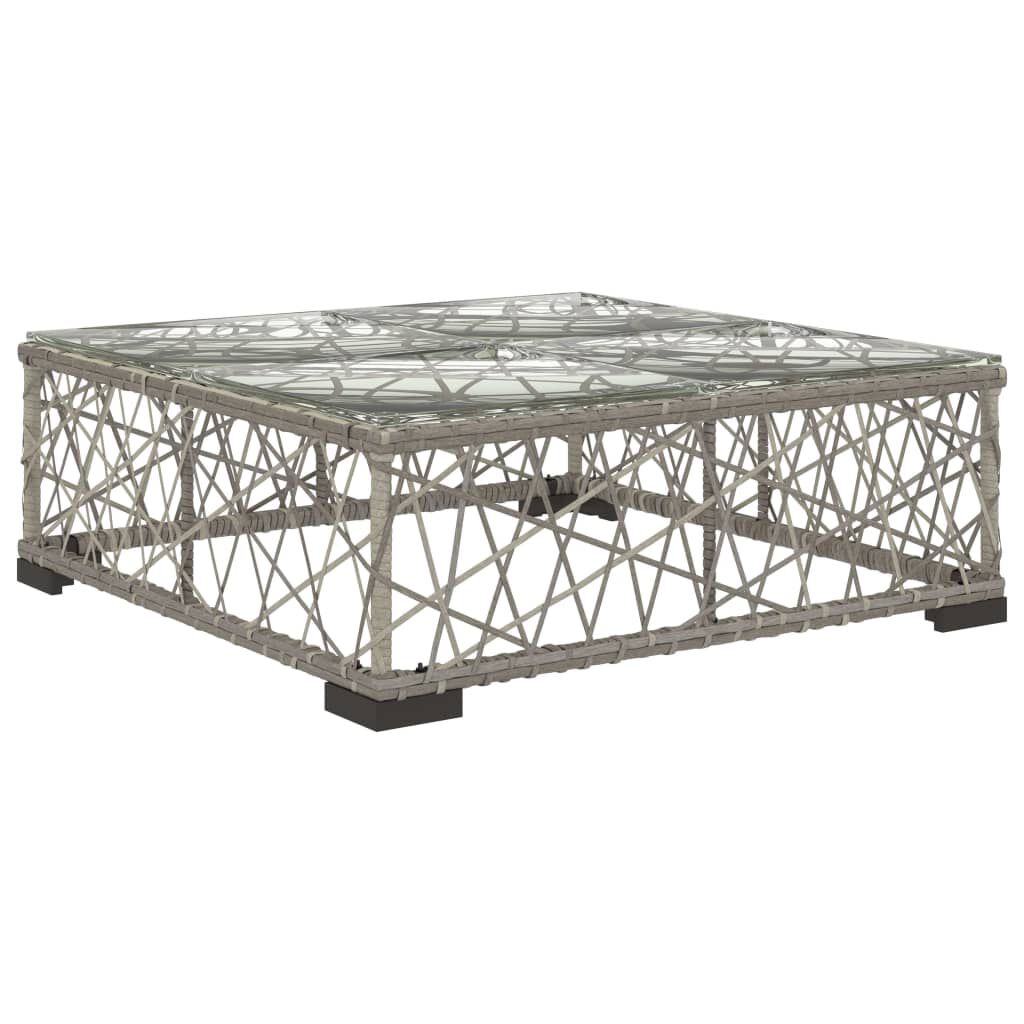 vidaXL 8 Piece Garden Lounge Set with Cushions Poly Rattan Gray