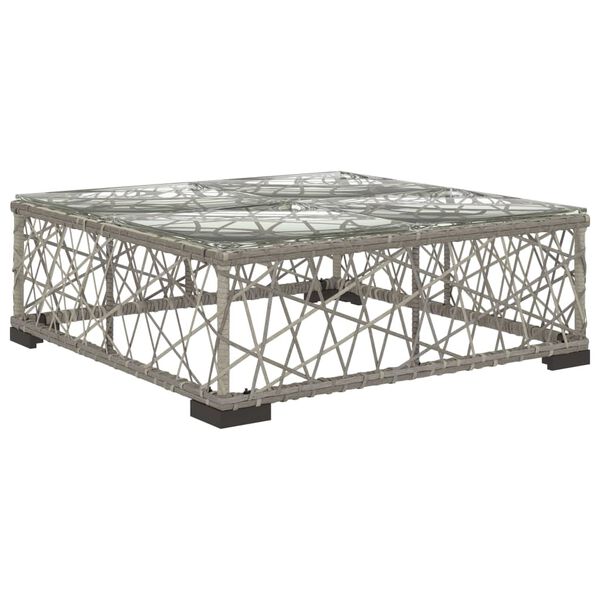 vidaXL 8 Piece Garden Lounge Set with Cushions Poly Rattan Gray
