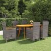 vidaXL 7 Piece Garden Dining Set Grey