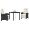 vidaXL Garden Dining Set with Cushion 5 pcs Black Poly Rattan