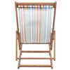 vidaXL Folding Beach Chair Fabric and Wooden Frame Multicolour
