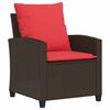 vidaXL 4 Piece Garden Sofa Set with Cushions Brown Poly Rattan