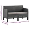 vidaXL 2 Piece Garden Lounge Set with Cushions PP Rattan Anthracite