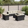 vidaXL 12 Piece Garden Sofa Set with Cushions Black Poly Rattan