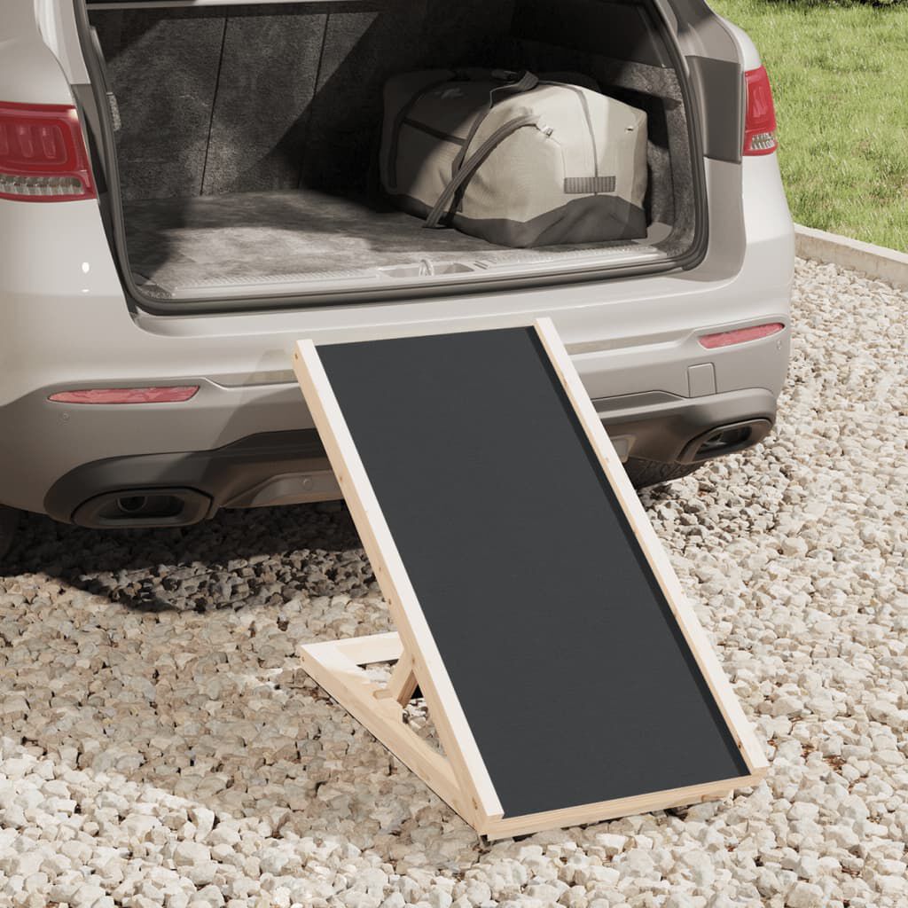 vidaXL Dog Ramp Grey 70x35 cm Solid Wood Fir