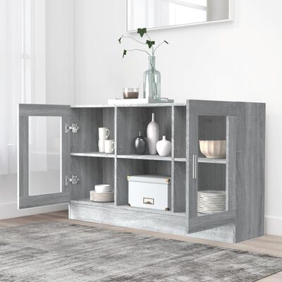 vidaXL Vitrine Cabinet Grey Sonoma 120x30.5x70 cm Engineered Wood