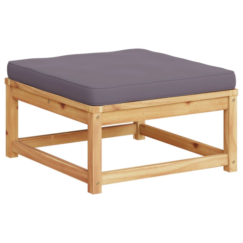 vidaXL Garden Footstool with Cushions Solid Wood Acacia