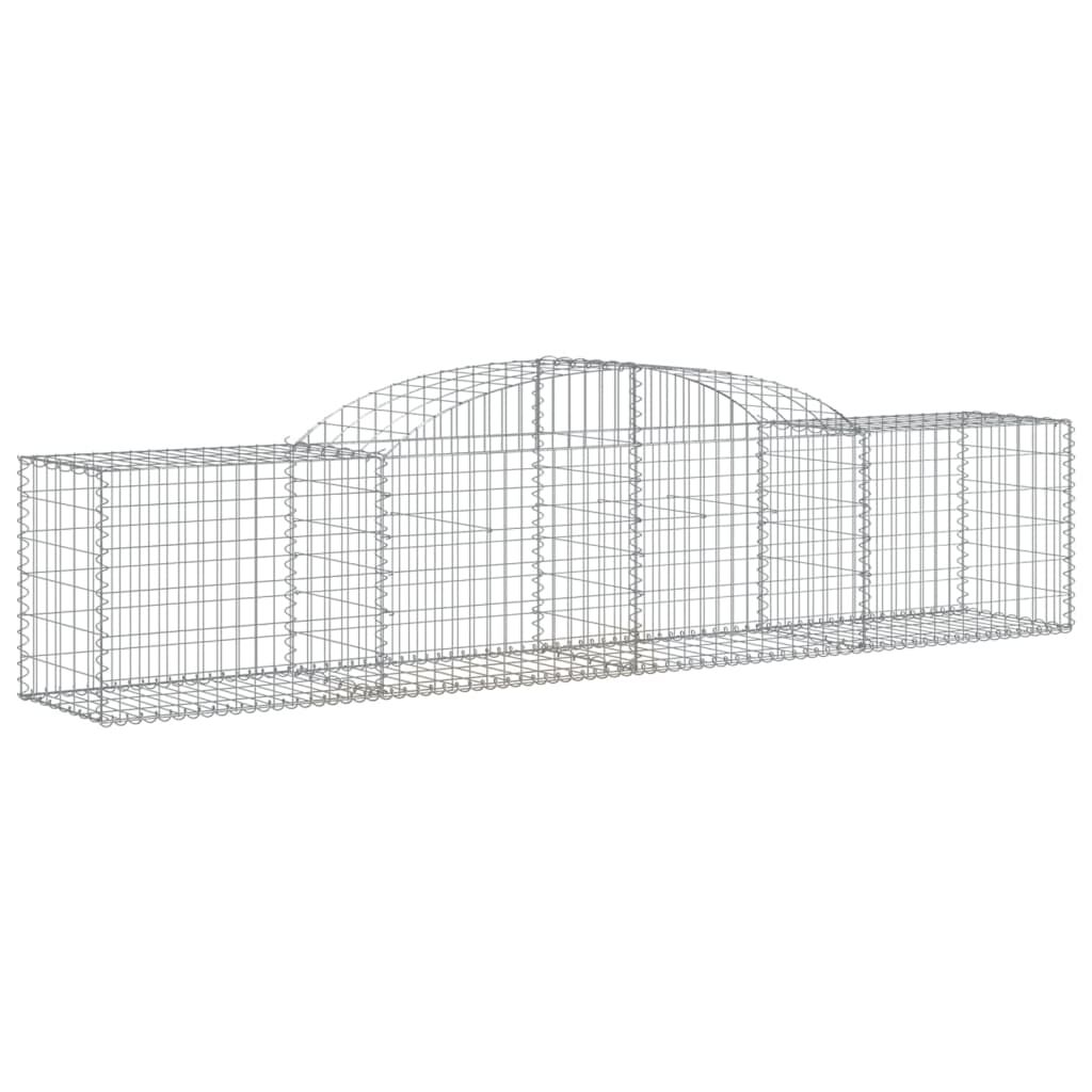 vidaXL Arched Gabion Baskets 5 pcs 300x50x60/80 cm Galvanised Iron