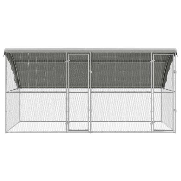 vidaXL Chicken Cage Silver 400 x 200 x 198.5 cm Galvanised steel