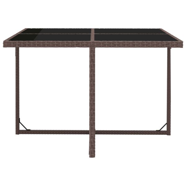 vidaXL 5 Piece Outdoor Dining Set with Cushions Poly Rattan Brown