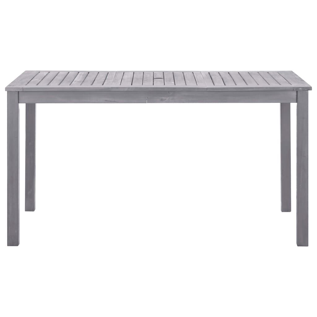 vidaXL 5 Piece Outdoor Dining Set Grey Solid Acacia Wood
