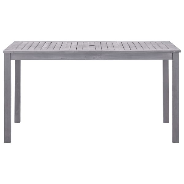vidaXL 5 Piece Outdoor Dining Set Grey Solid Acacia Wood