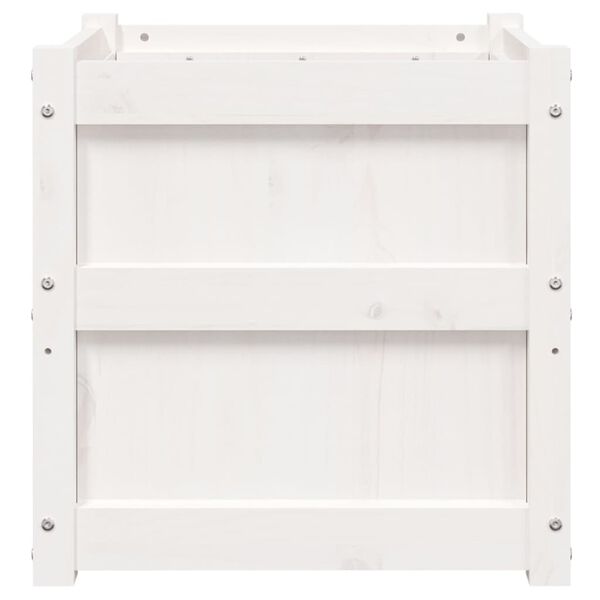 vidaXL Garden Planter White 50x50x50 cm Solid Wood Pine