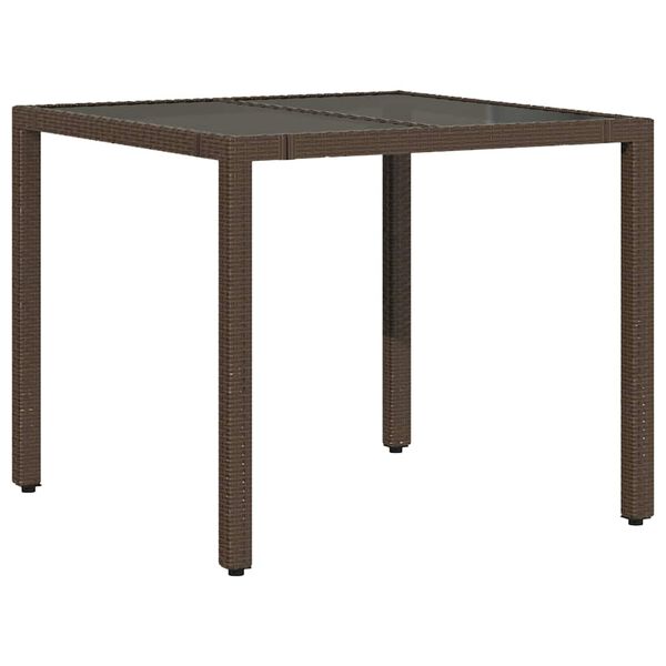 vidaXL 5 Piece Garden Bistro Set with Cushions Brown Poly Rattan