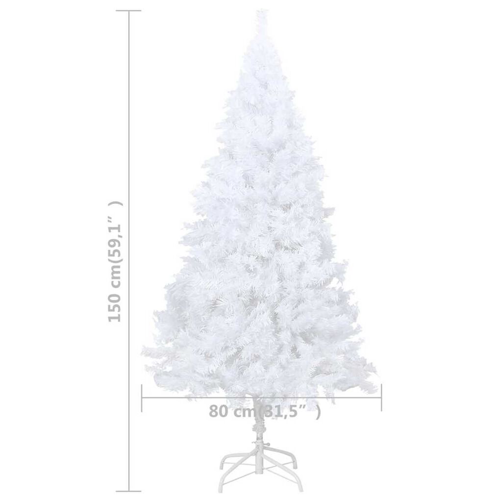 vidaXL Artificial Pre-lit Christmas Tree with Ball Set White 150 cm PVC