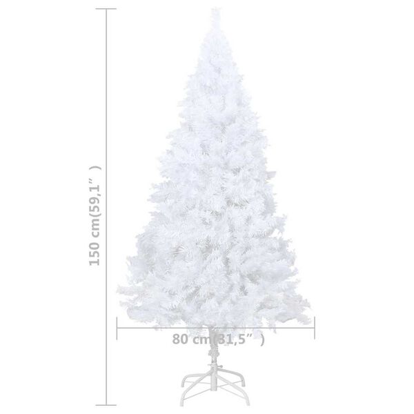 vidaXL Artificial Pre-lit Christmas Tree with Ball Set White 150 cm PVC