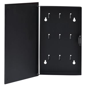 vidaXL Key Box with Magnetic Board Black 30x20x5.5 cm