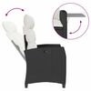 vidaXL Reclining Garden Chair with Side Table Black Poly Rattan