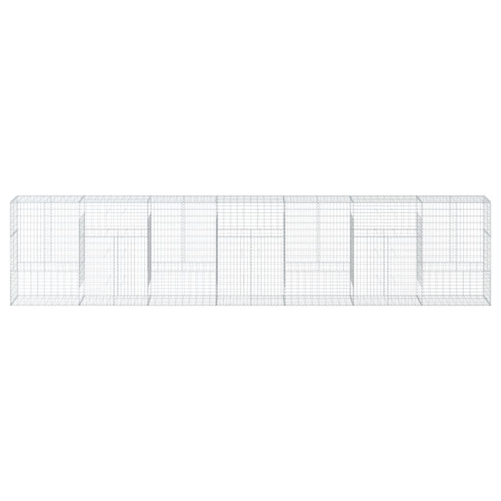 vidaXL Gabion Basket with Cover 700x50x150 cm Galvanised Iron