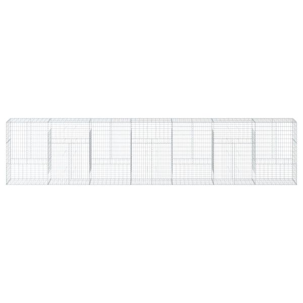 vidaXL Gabion Basket with Cover 700x50x150 cm Galvanised Iron